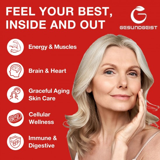 Gesundgeist Liposomal Urolithin A Supplement with CoQ10 & Trans-Resveratrol, 1500mg 120 Softgels Gesundgeist Liposomal Urolithin A Supplement with CoQ10 & Trans-Resveratrol, 1500mg 120 Softgels