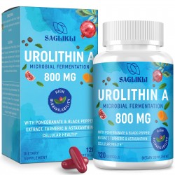 Saglikli Urolithin A Supplement with Organic Pomegranate Extract & Turmeric, 800mg 120 Softgels Saglikli Urolithin A Supplement with Organic Pomegranate Extract & Turmeric, 800mg 120 Softgels