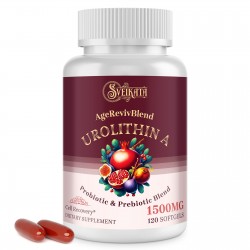 Sveikata Urolithin A Supplement with Probiotic & Pomegranate Extract, 1500mg 120 Softgels Sveikata Urolithin A Supplement with Probiotic & Pomegranate Extract, 1500mg 120 Softgels