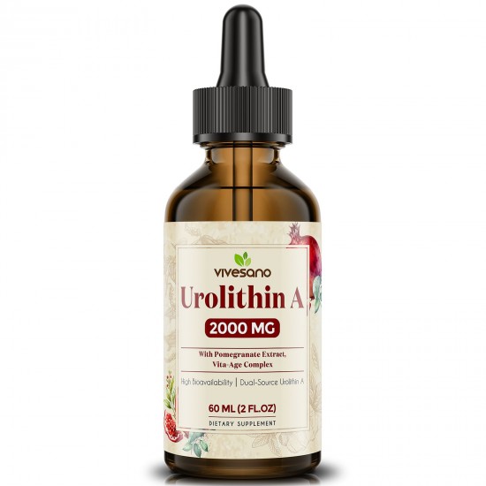 ViveSano Urolithin A 2000mg Liquid Drops – Dual-Source & Fast Absorbing Healthy Aging Support